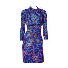 Yves Saint Laurent Silk Leopard Print Dress