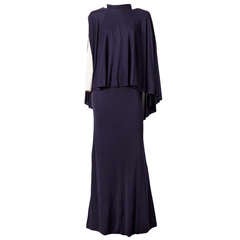 Halston Jersey Gown and Cape