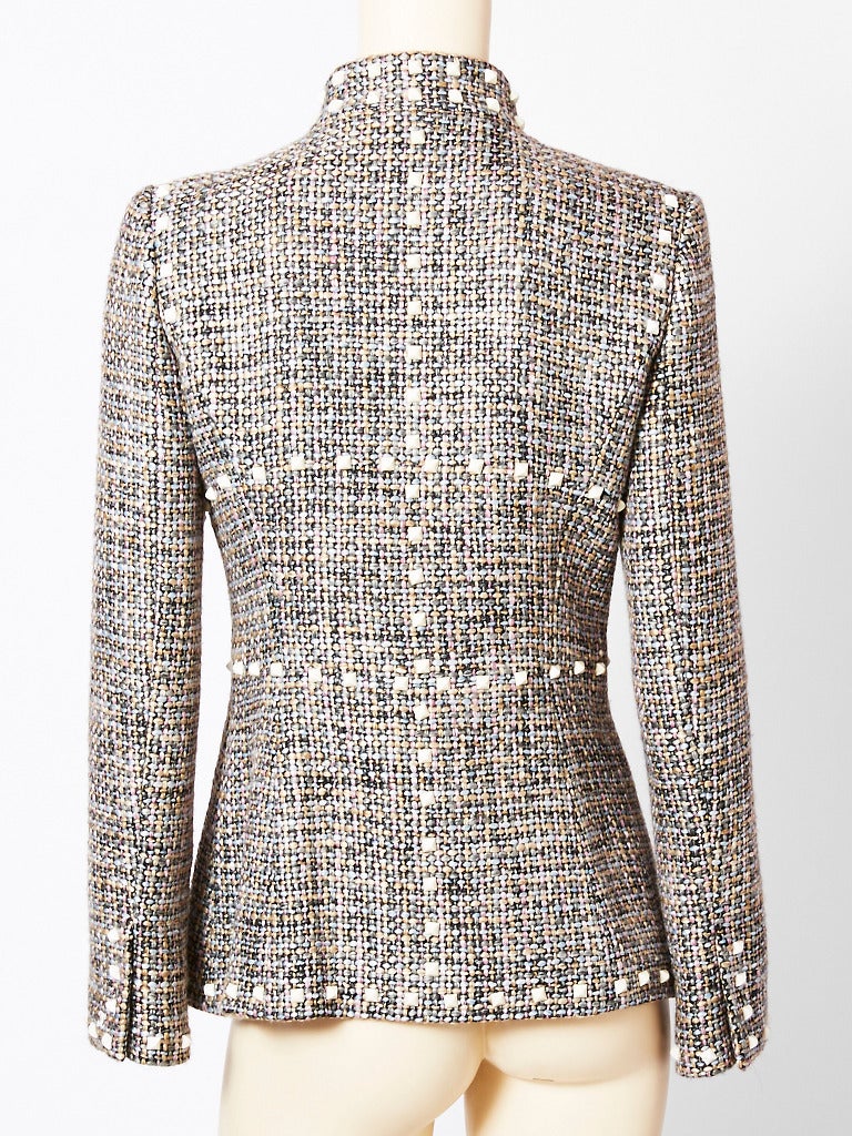 Chanel Tweed Jacket With Stud Detail at 1stDibs