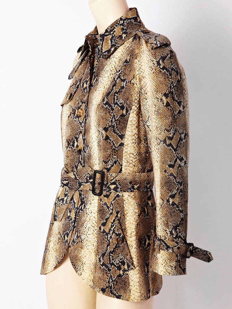 John Galliano Reptile Print Safari Jacket