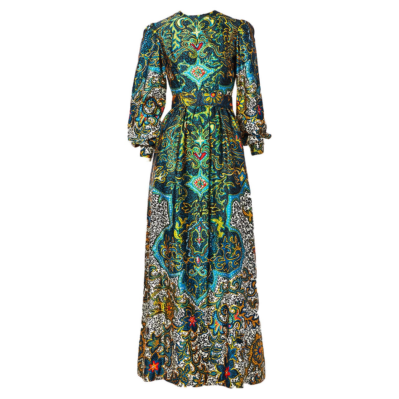 Oscar de la Renta Medallion Print Silk Maxi Dress