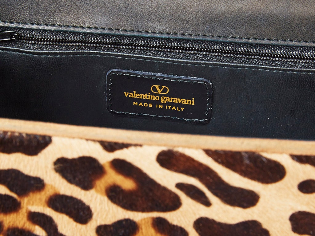 Valentino Stenciled Leopard Clutch/Shoulder Bag In Excellent Condition In New York, NY