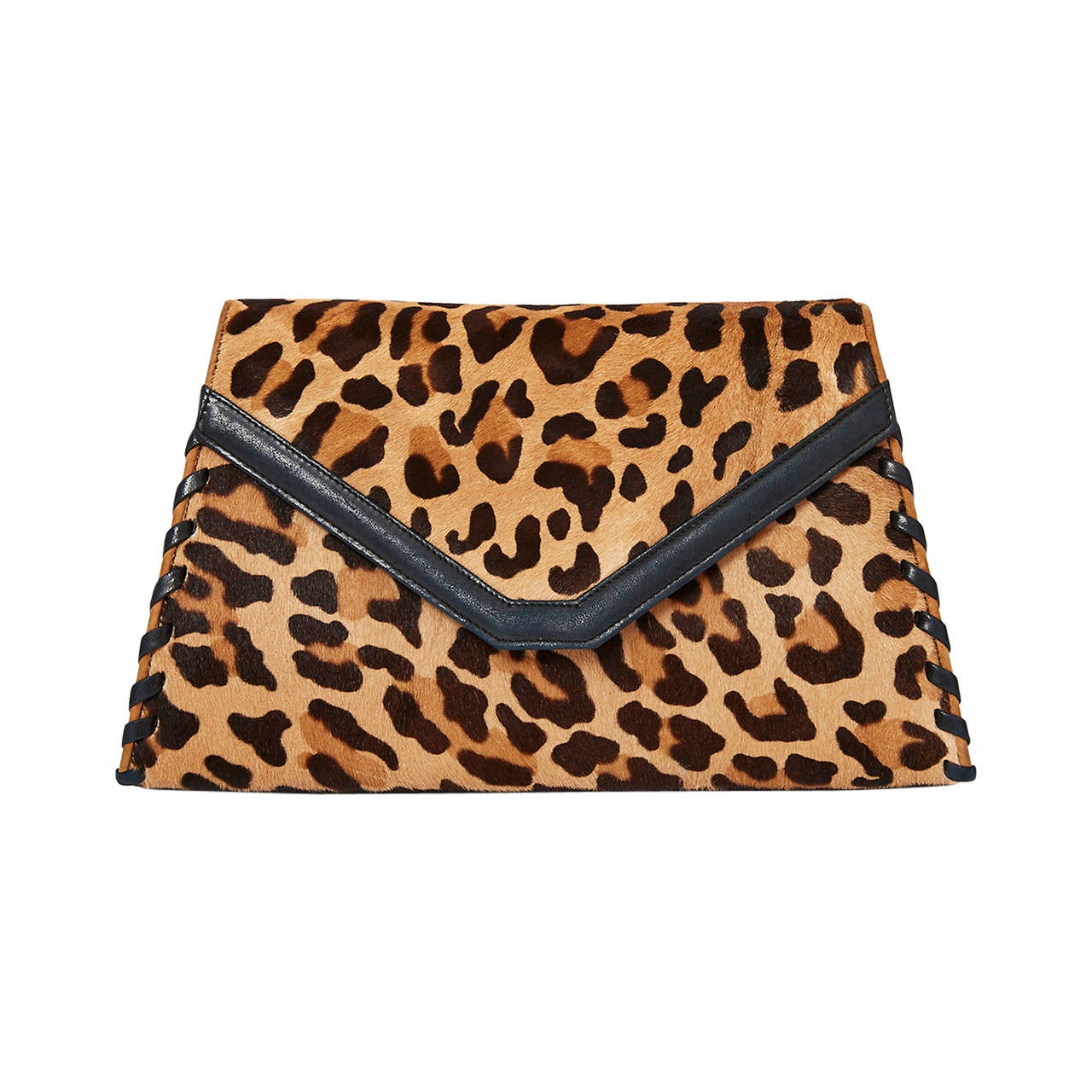 Valentino Stenciled Leopard Clutch/Shoulder Bag
