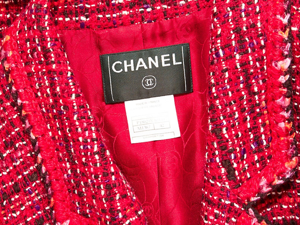 Red Chanel Tweed Jacket and Dress Ensemble