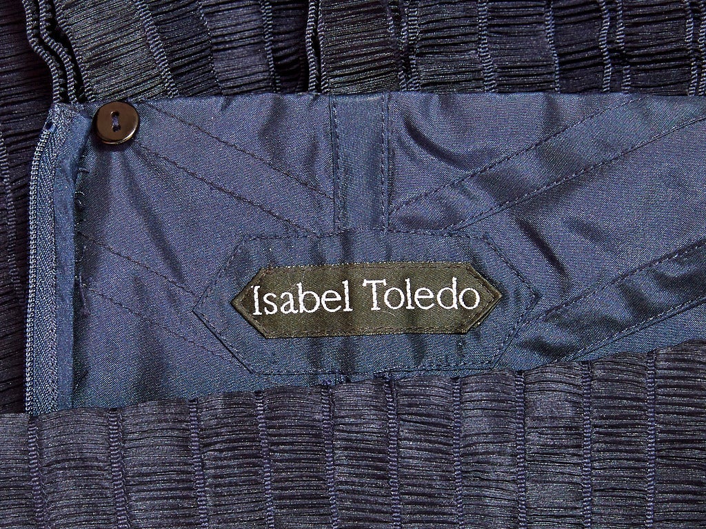 Isabel Toledo Pleated Taffeta Cocktail Dress In Excellent Condition In New York, NY