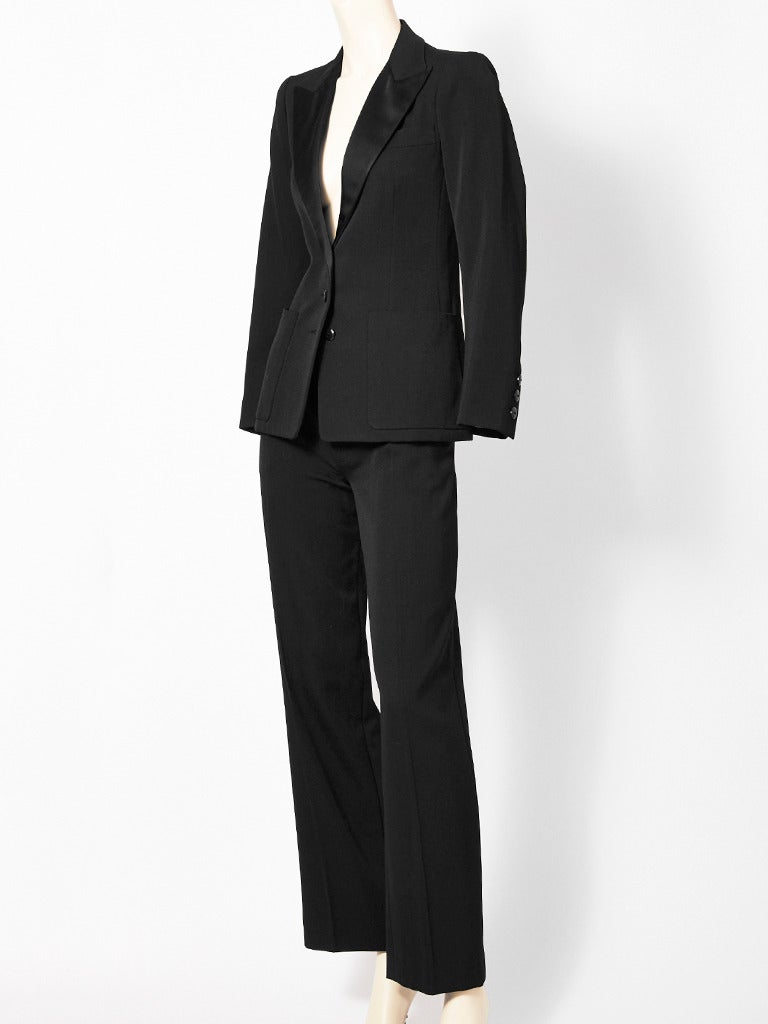 Yves Saint Laurent, black, wool, 