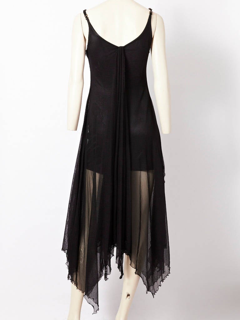 Black Versace Dress With Assymetric Hem For Sale