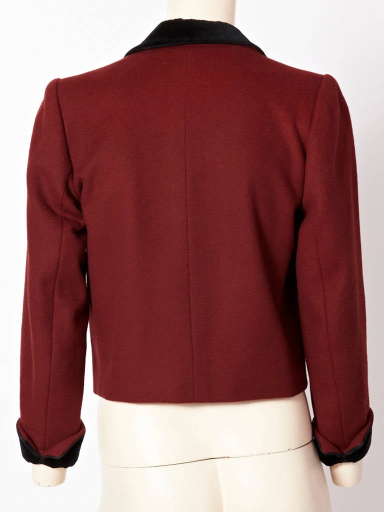 Yves Saint Laurent Fitted Cropped Jacket In Excellent Condition In New York, NY