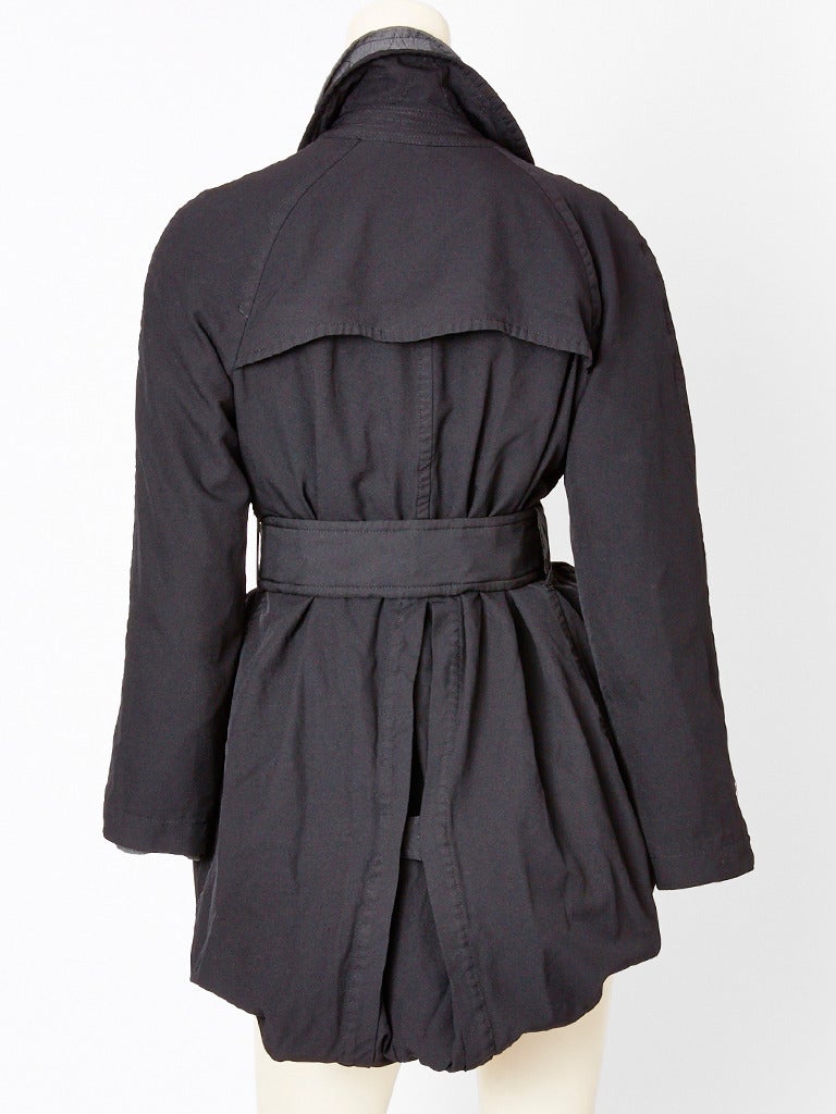 Commes Des Garçon Belted Trench With Bustle In Excellent Condition In New York, NY