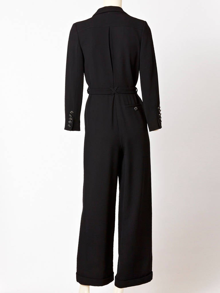 Givenchy Black wool crepe Jumpsuit In Excellent Condition In New York, NY