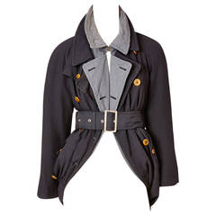 Vintage Commes Des Garçon Belted Trench With Bustle