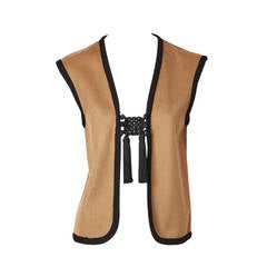 Yves Saint Laurent Wool Vest With Chinese Tassel Detail
