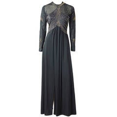 Giorgio Di Sant'Angelo Jersey Gown With Studded Bodice