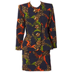 Yves Saint Laurent Abstract Animal Print Suit