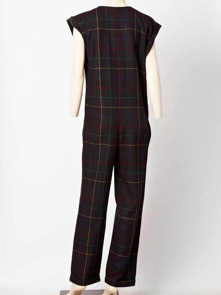 Karl Lagerfeld For Chloe Plaid Jumpsuit In Excellent Condition In New York, NY