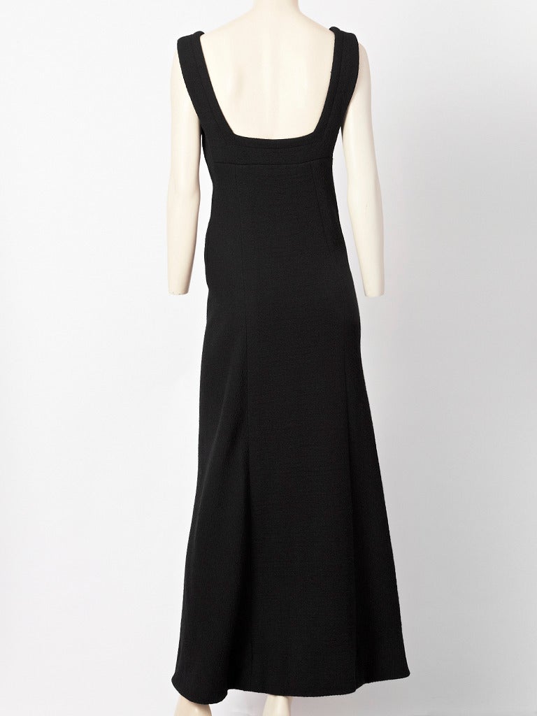 Black Galanos Empire Waist Gown For Sale