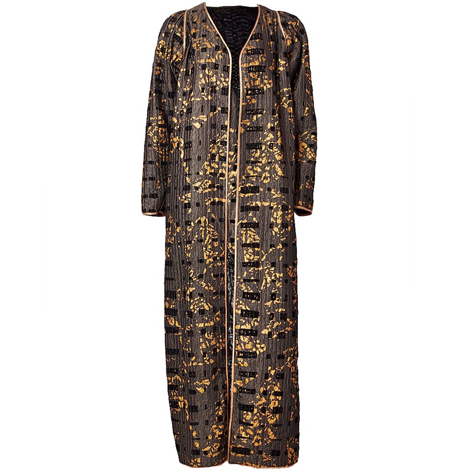 Geoffrey Beene Panne Velvet and Taffeta Evening Coat and Gown Ensemble