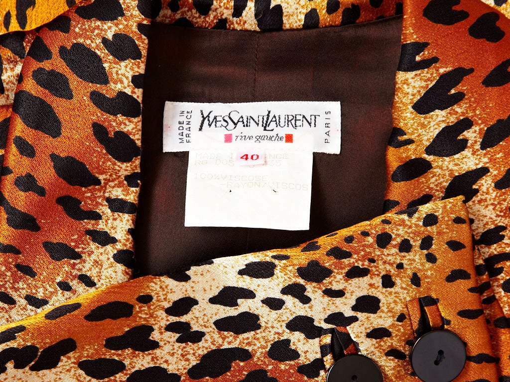 Yves Saint Laurent Leopard Print Blazar In Excellent Condition In New York, NY