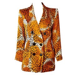 Vintage Yves Saint Laurent Leopard Print Blazar