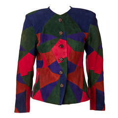 Vintage Yves Saint Laurent Patchwork Suede Jacket