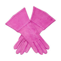 Yves Saint Laurent Rive Gauche Fuchsia Suede Gloves