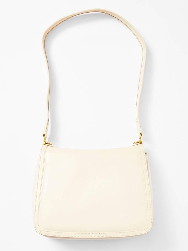 White Gucci Leather Shoulder Bag