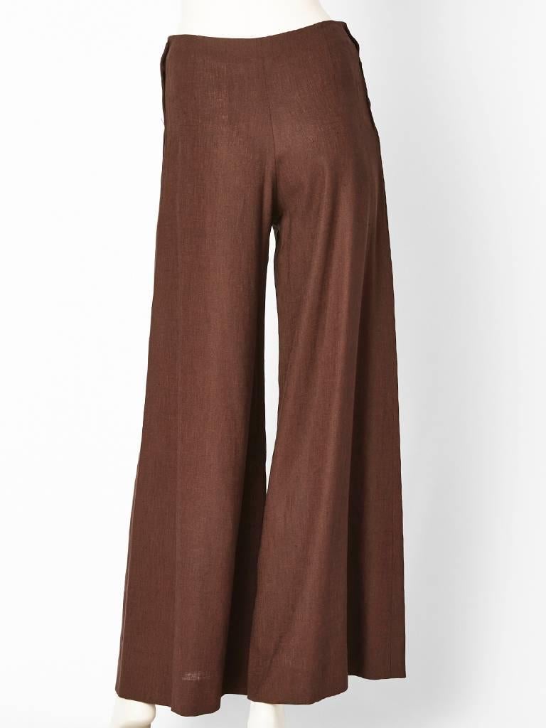 Brown Hermes Linen Sailor Pant