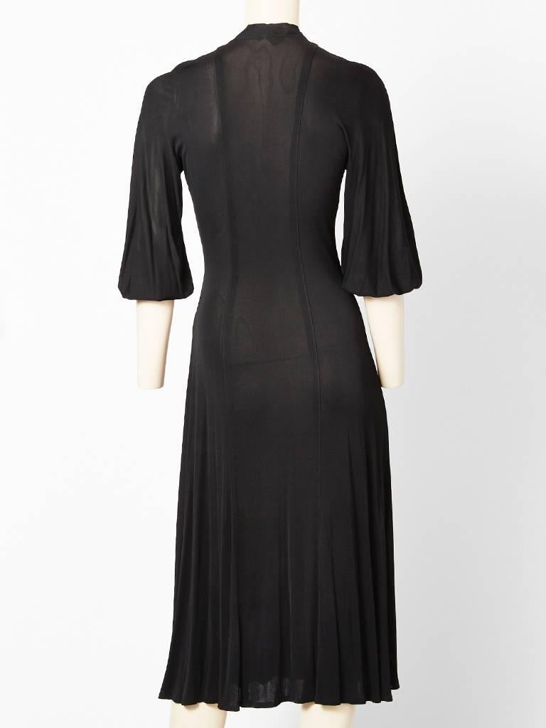 Jean Muir Matte Jersey Day Dress 1970's In Excellent Condition In New York, NY