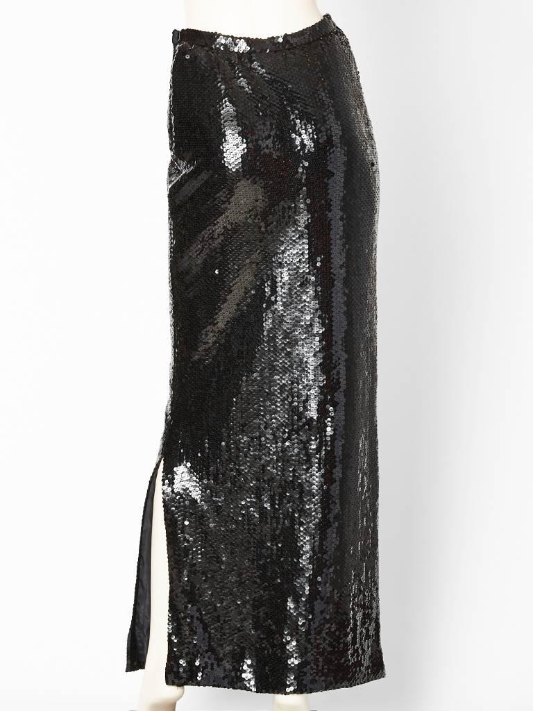 Black Bill Blass Sequined Evening Skirt
