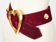 Christian LaCroix Suede Belt With Heart Buckle