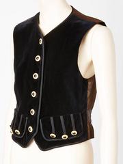 Yves Saint Laurent Tyrolean Inspired Velvet Gilet