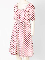 Oscar de la Renta 60's Polka Dot Day Dress