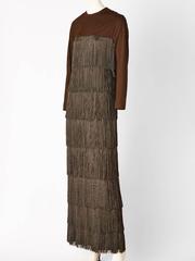 Matte Jersey Fringed Gown