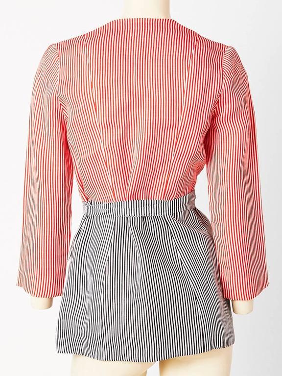 Geoffrey Beene Striped Linen Wrap Jacket at 1stDibs