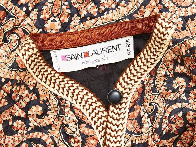 Vintage YSL Yves Saint Laurent Monogram Quilted Gilet Size L