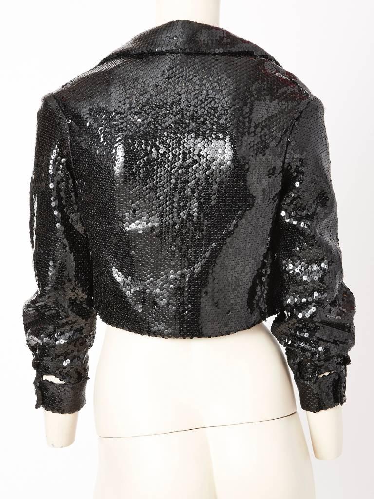 Bill Blass Sequined Cropped Jacket In Excellent Condition In New York, NY
