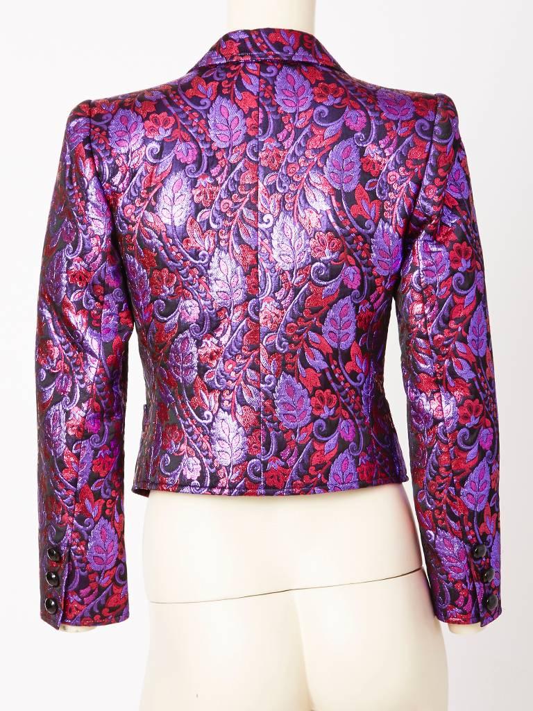 Purple Yves Saint Laurent Brocade Spencer Jacket