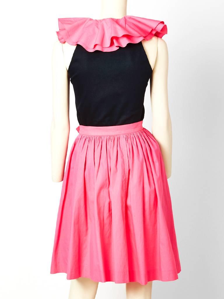 Yves Saint Laurent Pink and Black Cotton Ensemble In Excellent Condition In New York, NY