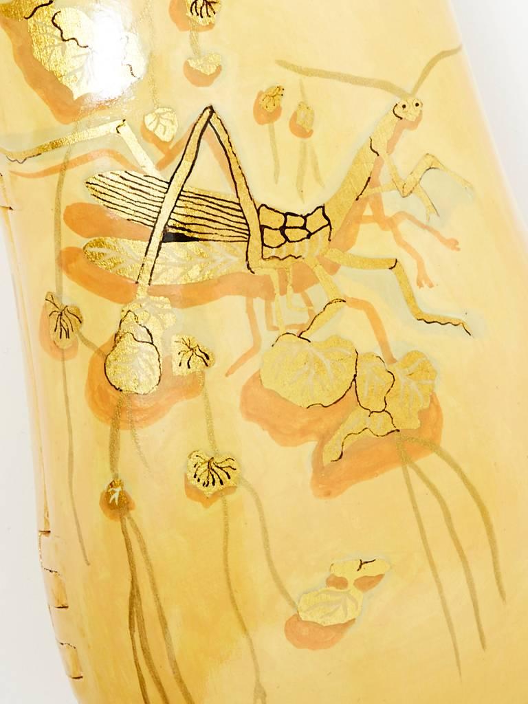 Orange Rafael Sanchez Painted Wood Fantasy Bag with Tassel