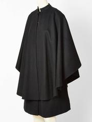 Yves Saint Laurent Tiered Wool Cape