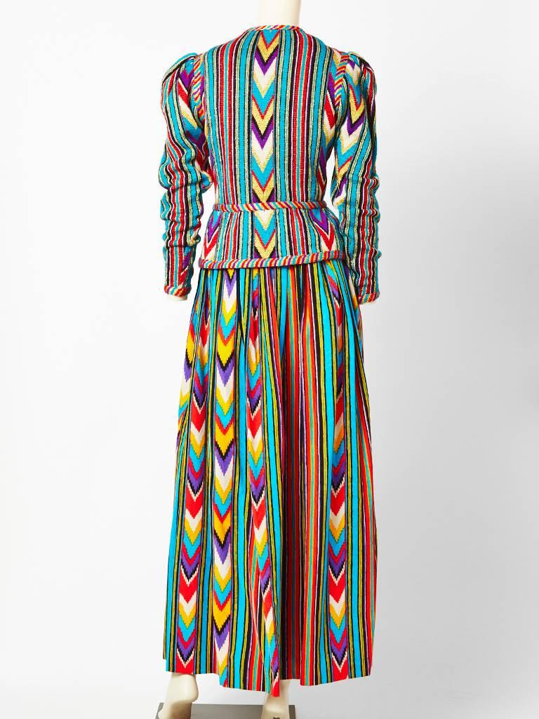 Yves Saint Laurent Ikat Pattern Three Piece Ensemble In Excellent Condition In New York, NY