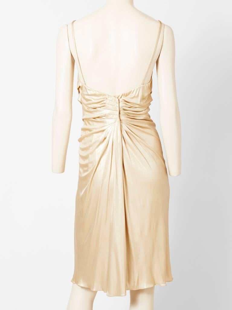 White Christian Dior Draped Cocktail Dress