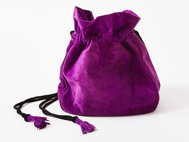 Yves Saint Laurent Suede Drawstring Bag For Sale at 1stDibs | saint ...