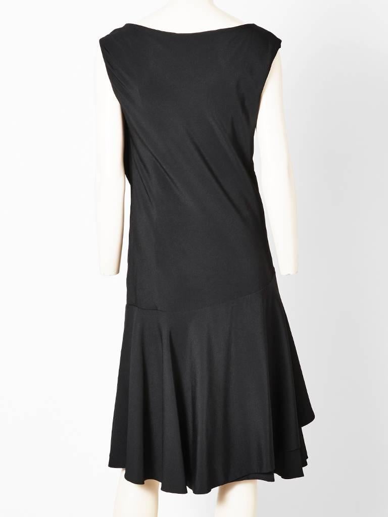 Black Galanos Silk Crepe Cocktail Dress For Sale