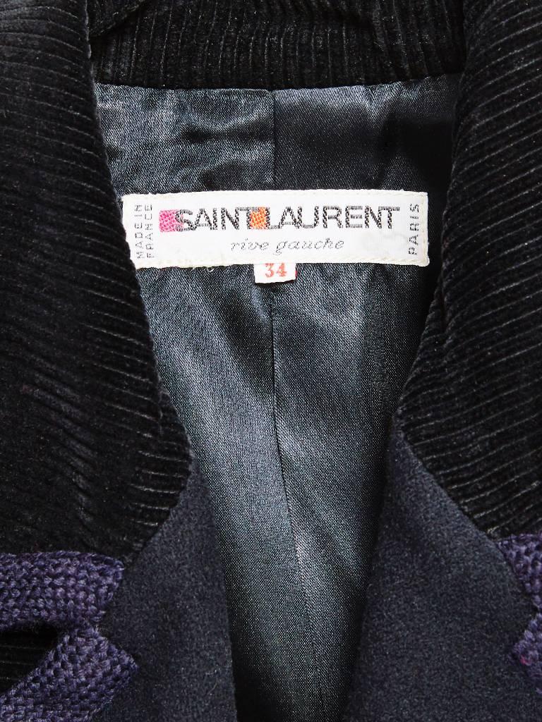 Black Yves Saint Laurent Wool and Corduroy Blazer