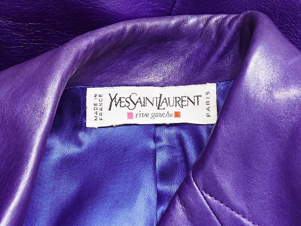 Yves Saint Laurent Belted Leather Jacket In Excellent Condition In New York, NY