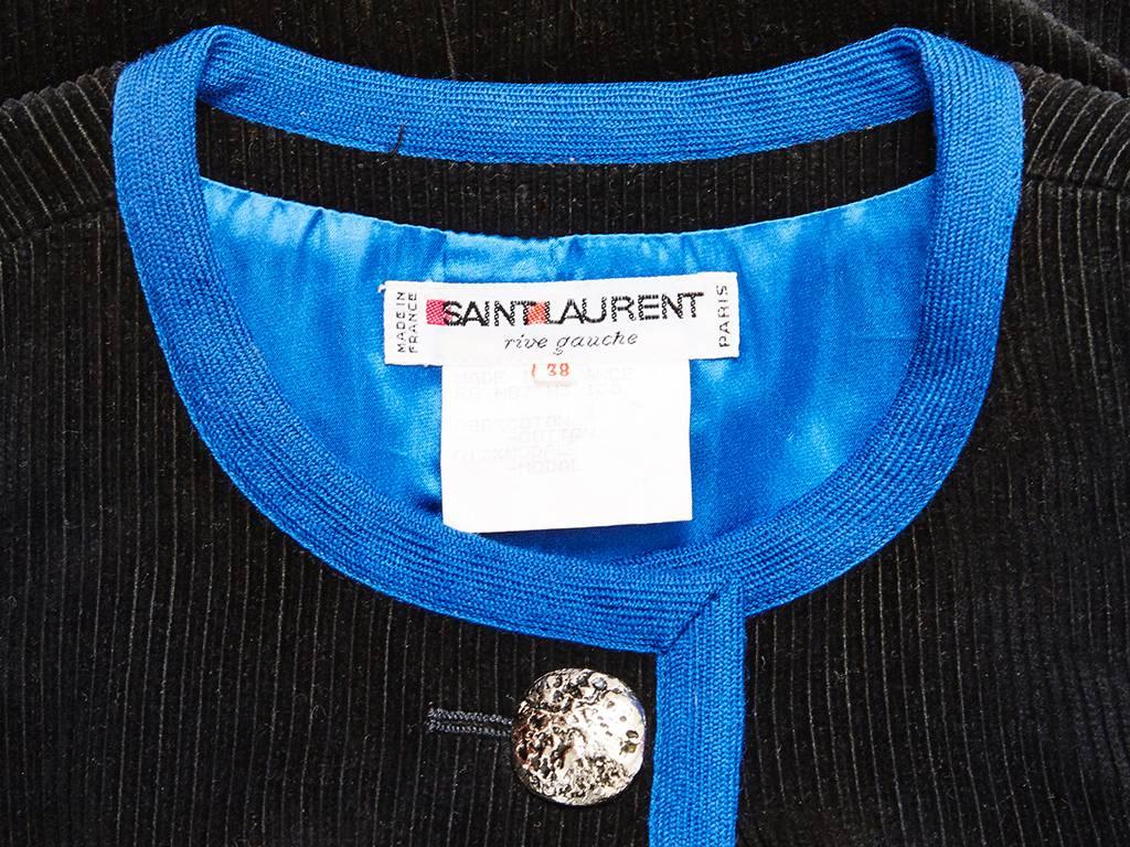 Yves Saint Laurent Corduroy Jacket with Tassels In Excellent Condition In New York, NY