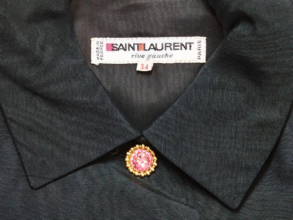 Women's Yves Saint Laurent Moire´ Spencer with Jeweled Buttons