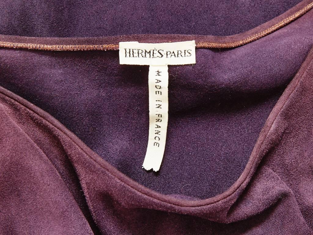 Hermes Purple Suede Pant Ensemble In Excellent Condition In New York, NY