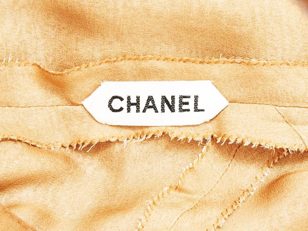 Orange Chanel Couture Chiffon Cocktail Dress For Sale